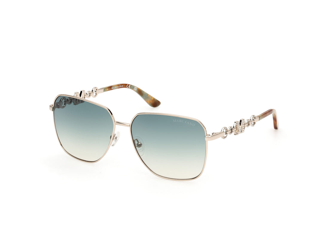 Gafas de sol guess by marciano gm00004 32p dorado square femenino talla 59mm - Vista principal