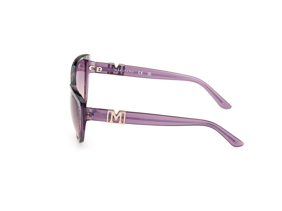 Gafas de sol guess by marciano gm00011 83z morado cat eye femenino talla 58mm - Vista de detalle