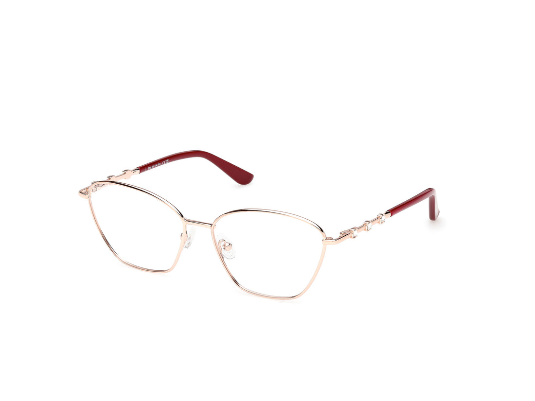 Prescription glasses guess by marciano gm50045 028 dorado cat eye femenino size 56mm - Main view