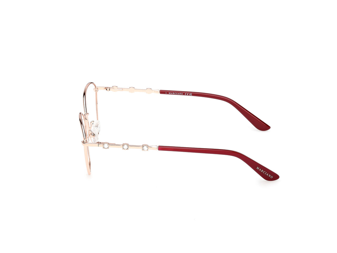 Prescription glasses guess by marciano gm50045 028 dorado cat eye femenino size 56mm - Detailed view