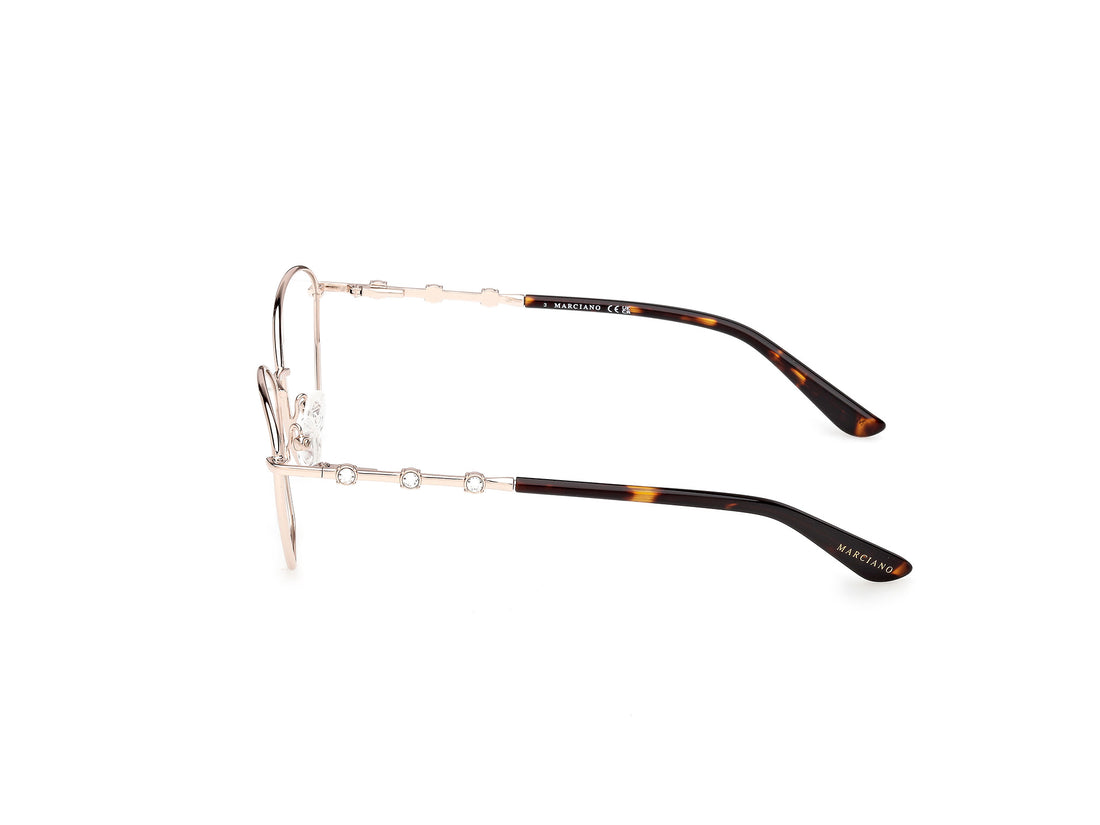 Prescription glasses guess by marciano gm50045 032 dorado cat eye femenino size 56mm - Detailed view
