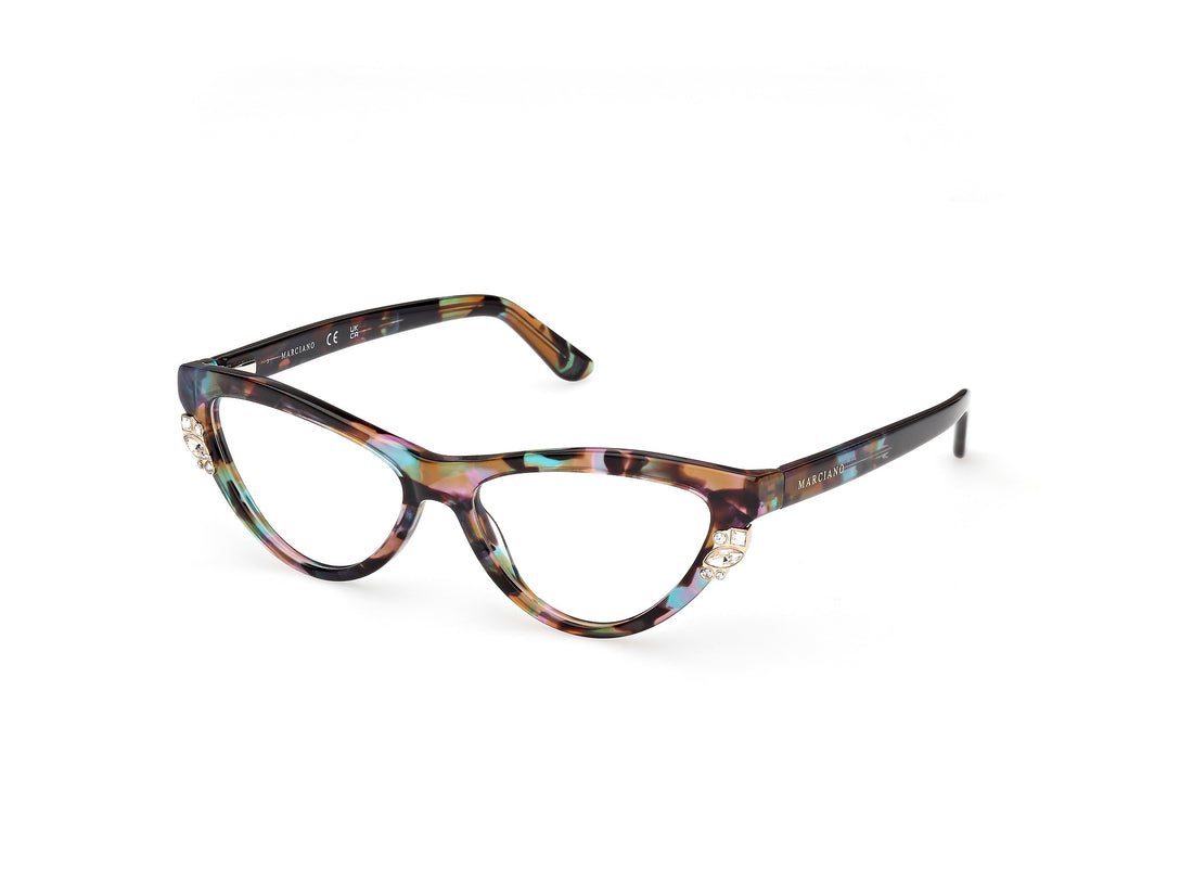Prescription glasses guess by marciano gm50047 098 verde cat eye femenino size 54mm - Main view
