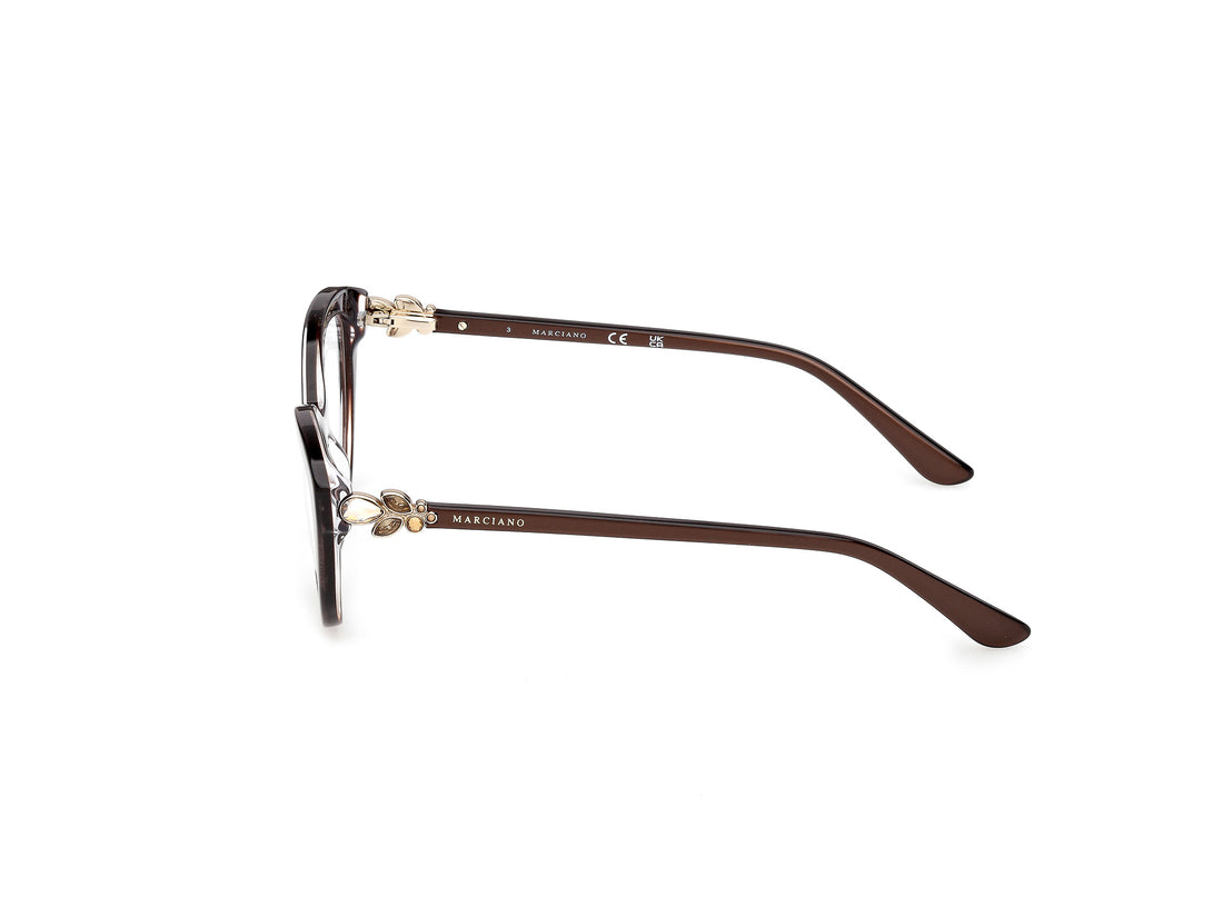 Occhiali da vista guess by marciano gm50049 050 marron cat eye femenino taglia 52mm - Vista dettagliata