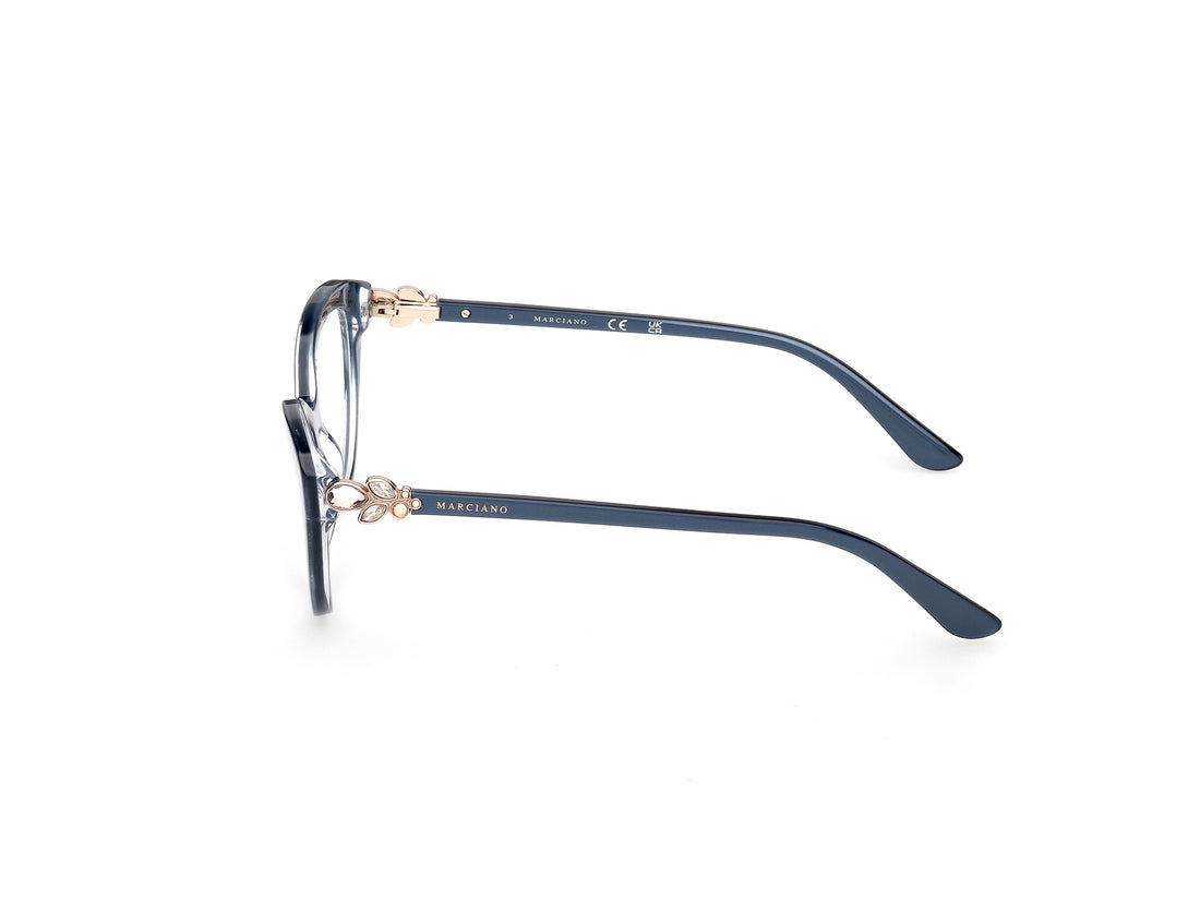 Occhiali da vista guess by marciano gm50049 092 azul cat eye femenino taglia 52mm - Vista dettagliata
