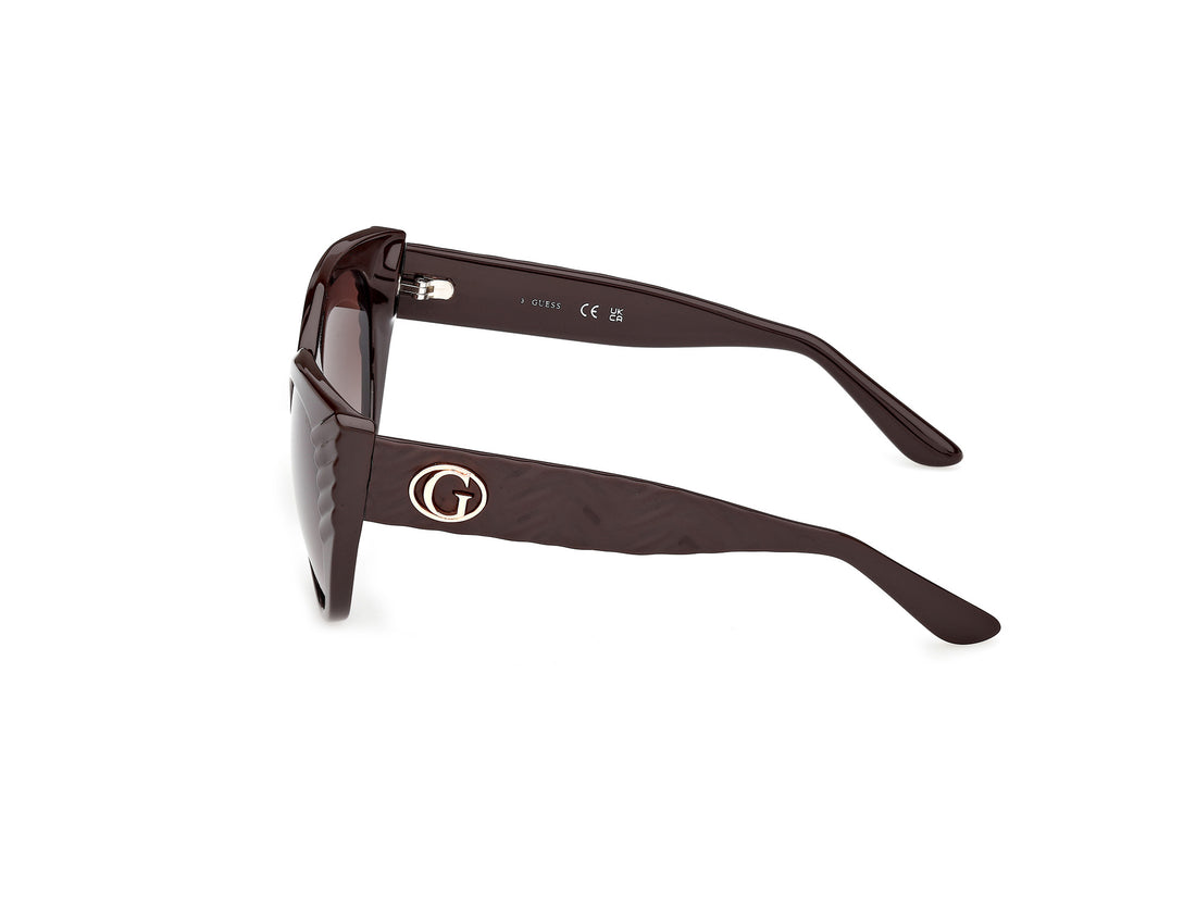Óculos de sol guess gu00255 48f marron cat eye femenino tamanho 53mm - Vista de detalhe