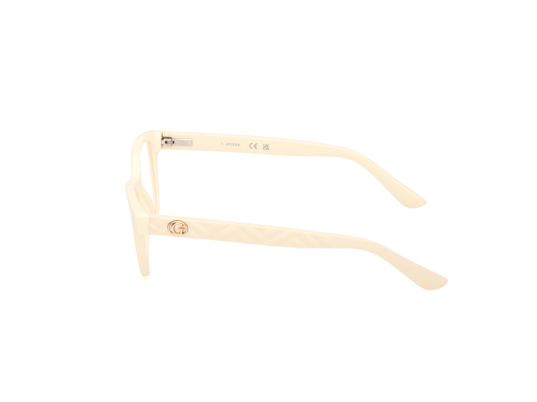 Prescription glasses guess gu50307 025 beige rectangular femenino size 55mm - Detailed view