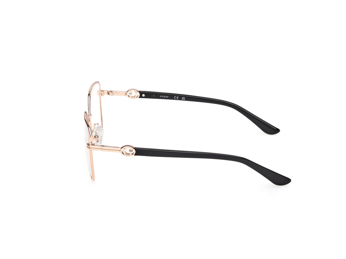 Óculos graduados guess gu50313 028 dorado square femenino tamanho 55mm - Vista de detalhe