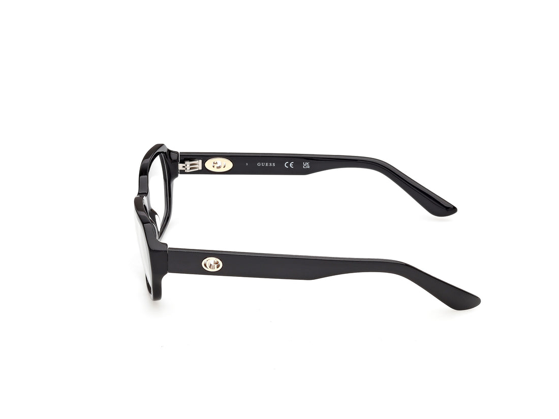 Óculos graduados guess gu50380 001 negro geometric femenino tamanho 56mm - Vista de detalhe