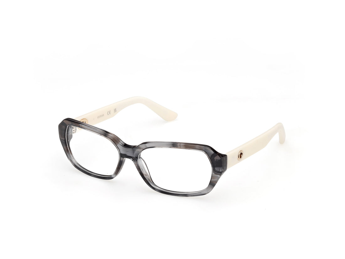 Óculos graduados guess gu50380 020 gris geometric femenino tamanho 56mm - Vista principal