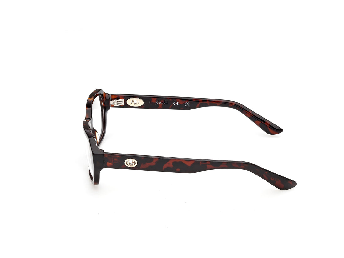 Óculos graduados guess gu50380 052 havana geometric femenino tamanho 56mm - Vista de detalhe