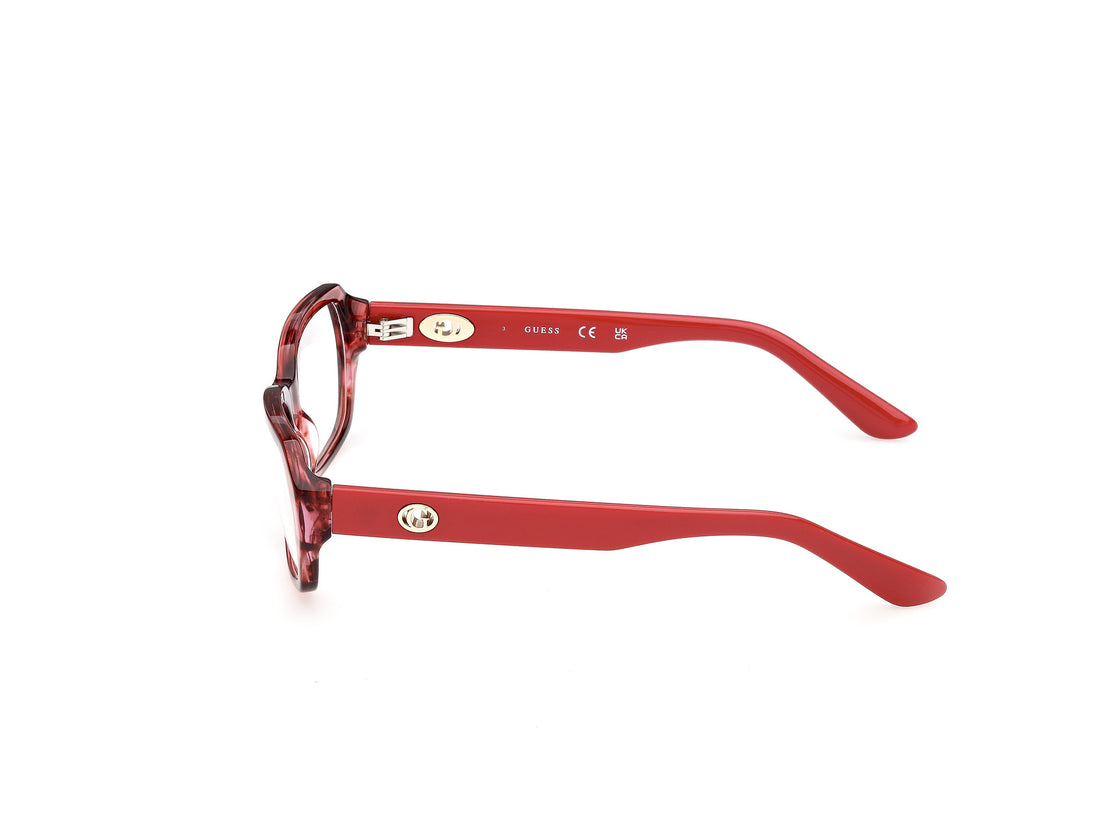Óculos graduados guess gu50380 068 rojo geometric femenino tamanho 56mm - Vista de detalhe