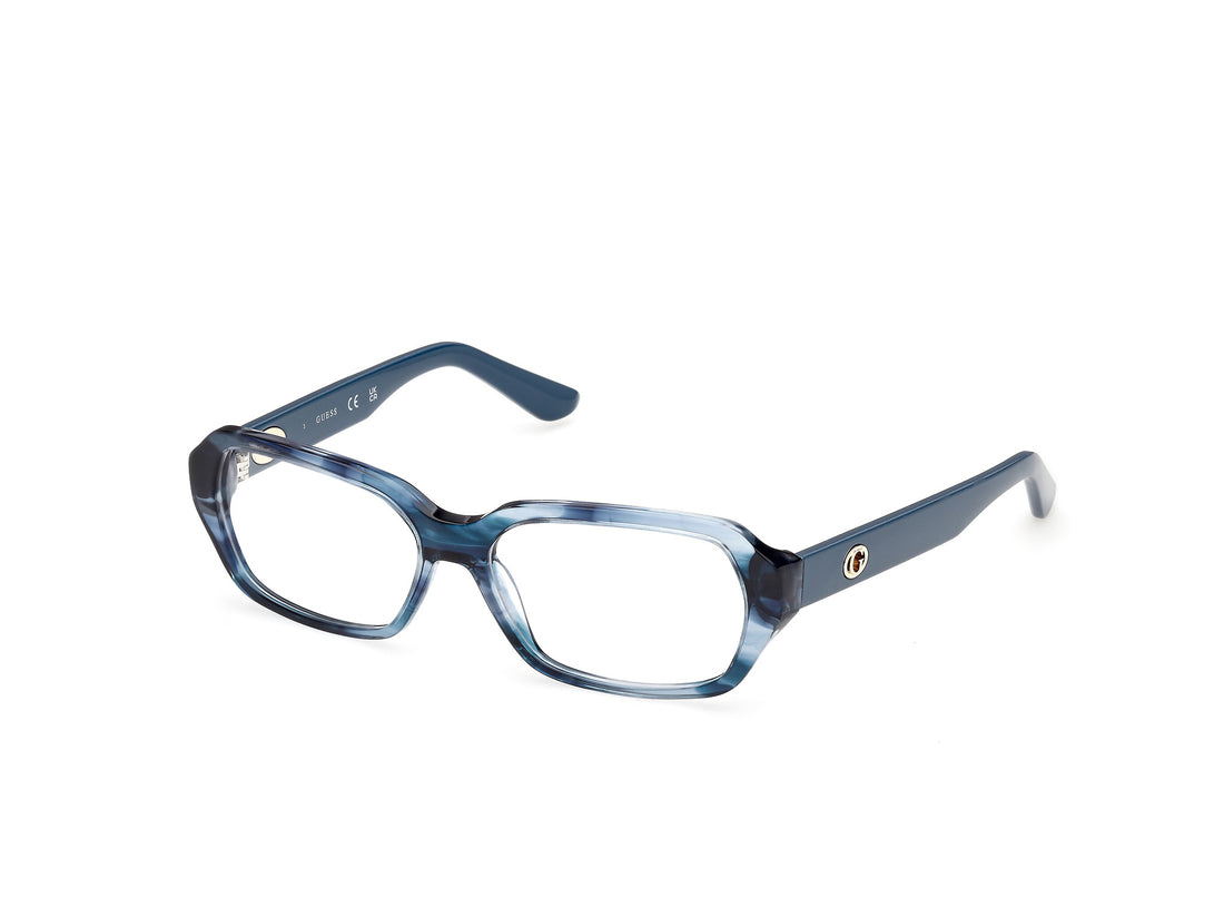 Óculos graduados guess gu50380 092 azul geometric femenino tamanho 56mm - Vista principal