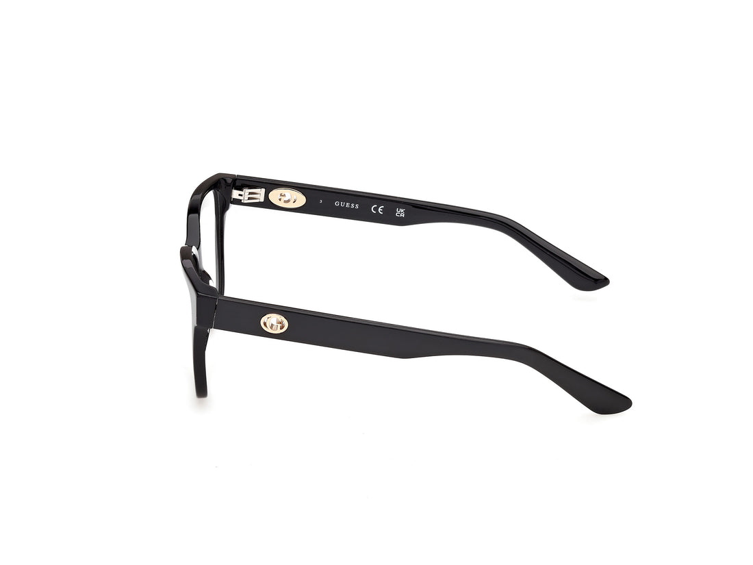 Óculos graduados guess gu50381 001 negro square femenino tamanho 54mm - Vista de detalhe