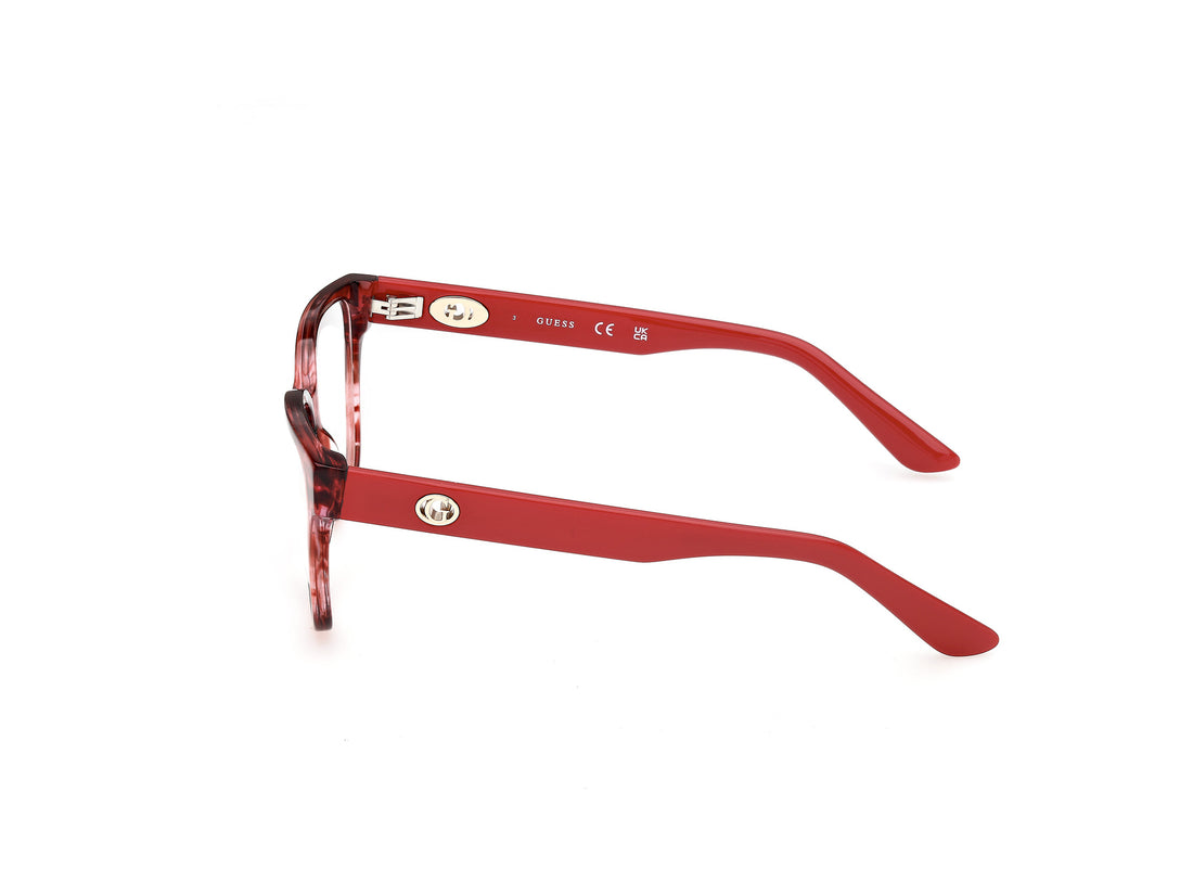 Óculos graduados guess gu50381 068 rojo square femenino tamanho 54mm - Vista de detalhe