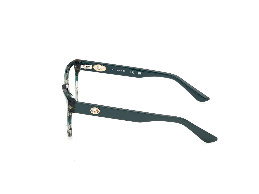 Óculos graduados guess gu50381 098 verde square femenino tamanho 54mm - Vista de detalhe