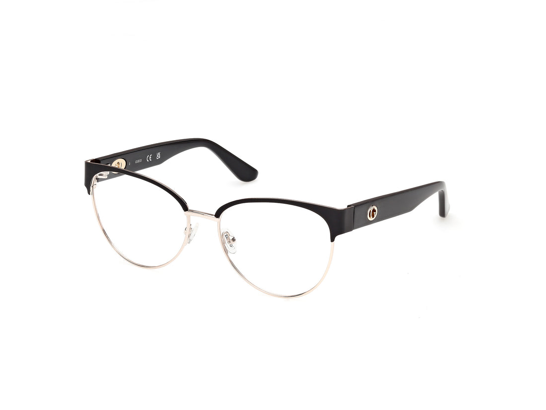 Óculos graduados guess gu50382 002 negro round femenino tamanho 55mm - Vista principal