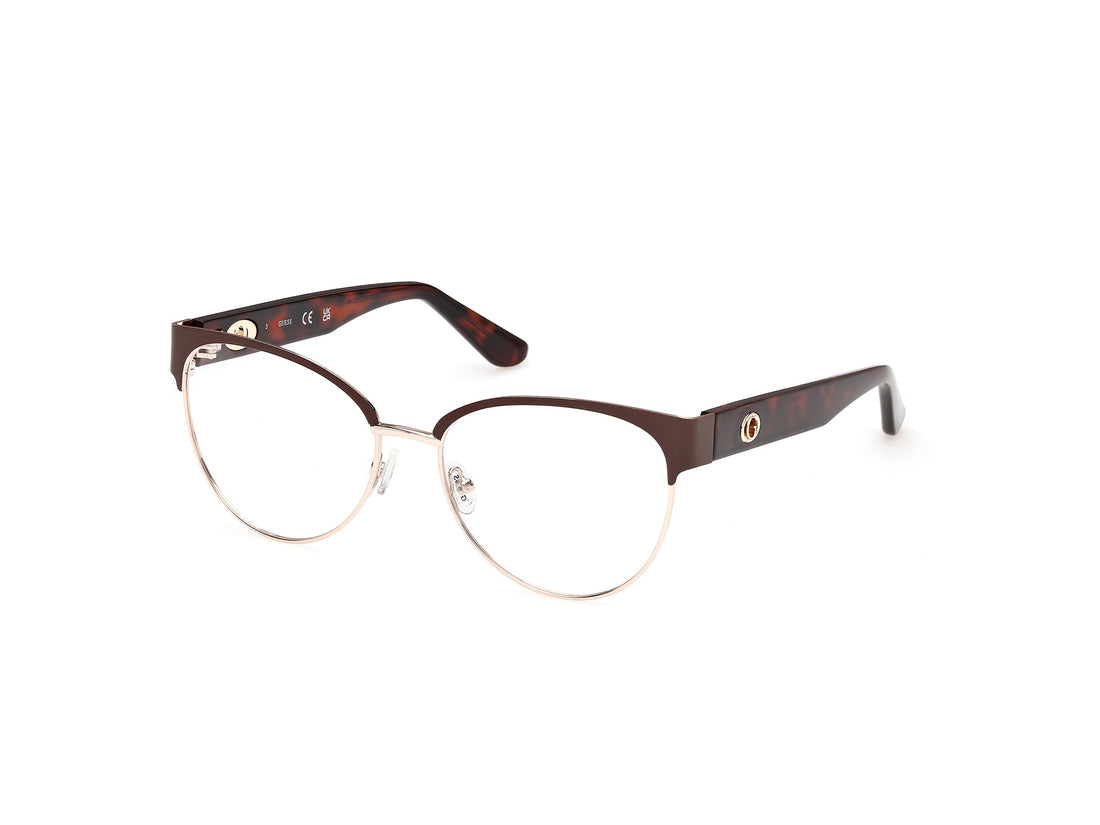 Óculos graduados guess gu50382 049 marron round femenino tamanho 55mm - Vista principal