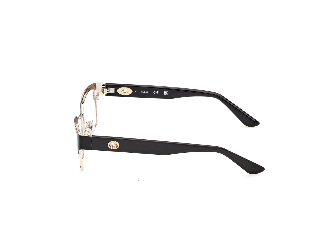 Óculos graduados guess gu50383 002 negro rectangular femenino tamanho 55mm - Vista de detalhe