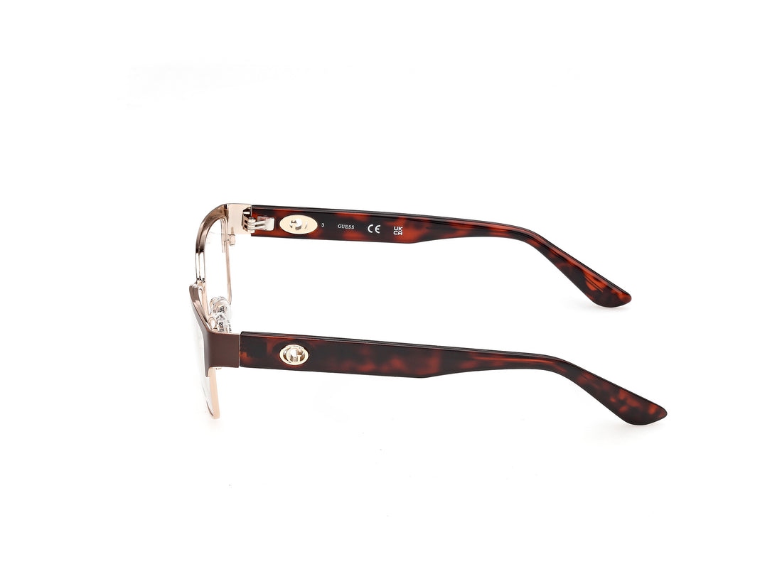 Óculos graduados guess gu50383 049 marron rectangular femenino tamanho 55mm - Vista de detalhe