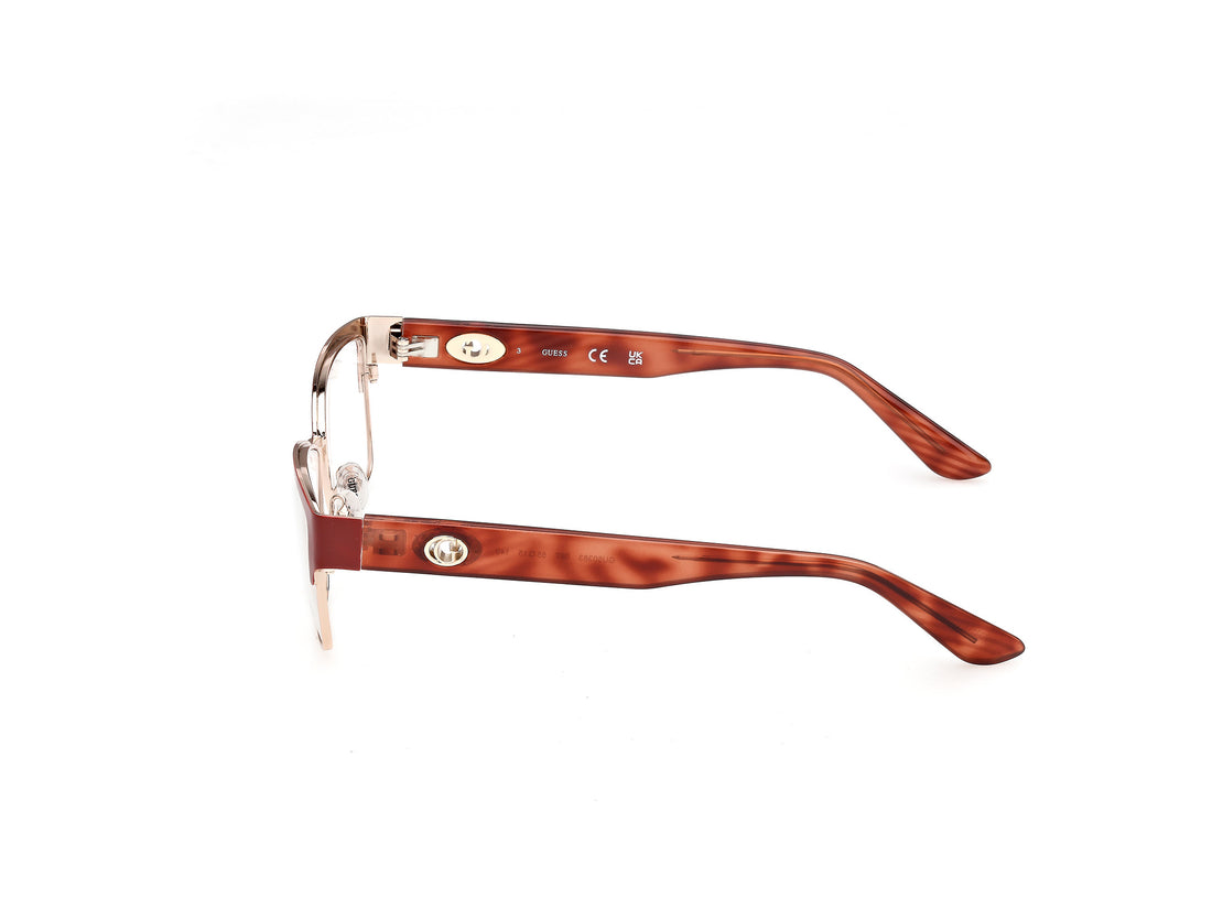 Óculos graduados guess gu50383 067 rojo rectangular femenino tamanho 55mm - Vista de detalhe