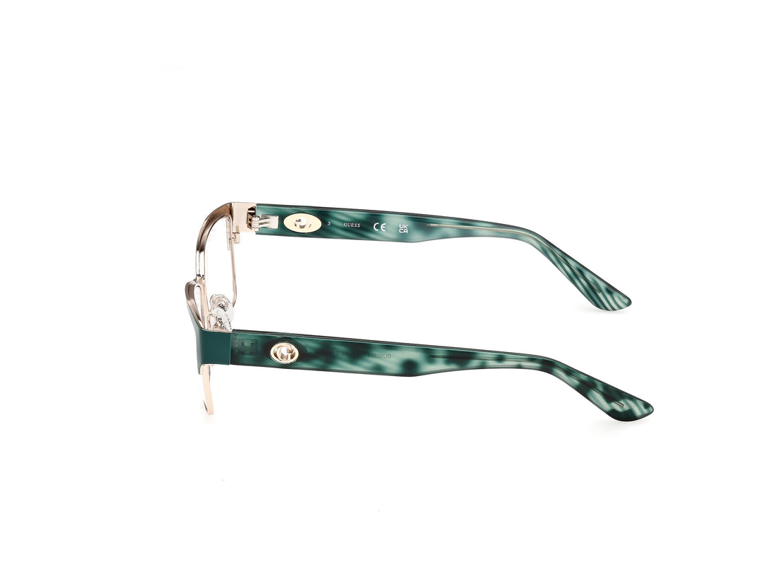 Óculos graduados guess gu50383 097 verde rectangular femenino tamanho 55mm - Vista de detalhe