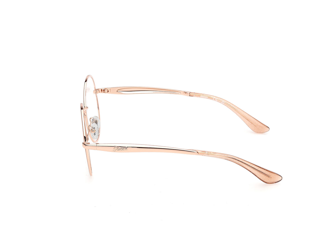 Óculos graduados guess gu50385 028 dorado round femenino tamanho 54mm - Vista de detalhe