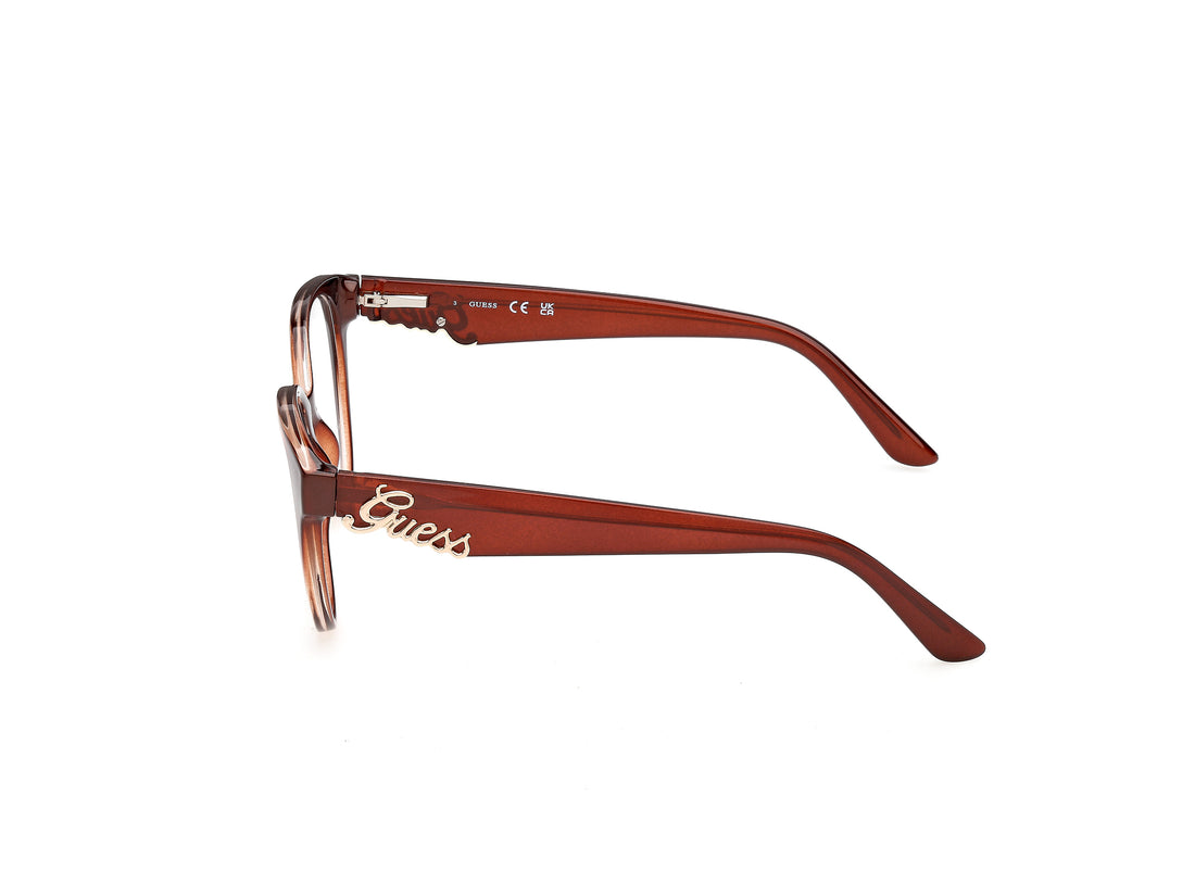 Occhiali da vista guess gu50388 050 marron round femenino taglia 53mm - Vista dettagliata