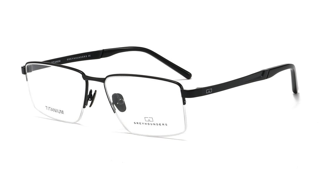 Brillen greyhounders teo c1 s black negro rectangular masculino größe 57mm - Hauptansicht