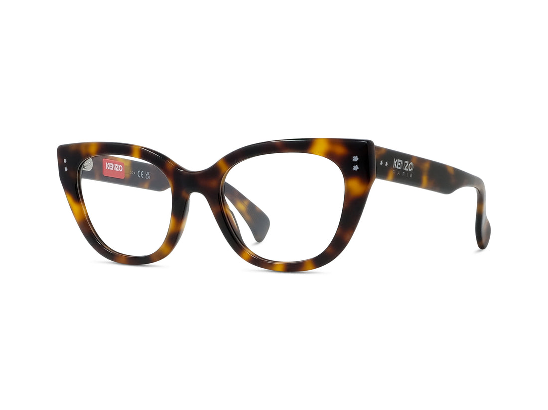 Prescription glasses kenzo boke flower kz50227i 053 havana cat eye femenino size 52mm - Main view