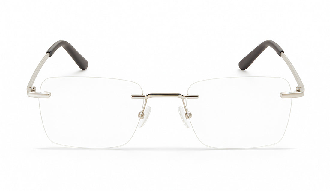 Óculos graduados greyhounders nagare silver plateado square masculino tamanho 56mm - Vista de detalhe