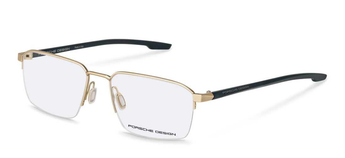 Prescription glasses porsche design porsche p8763 c000 dorado rectangle masculino size 55mm - Main view