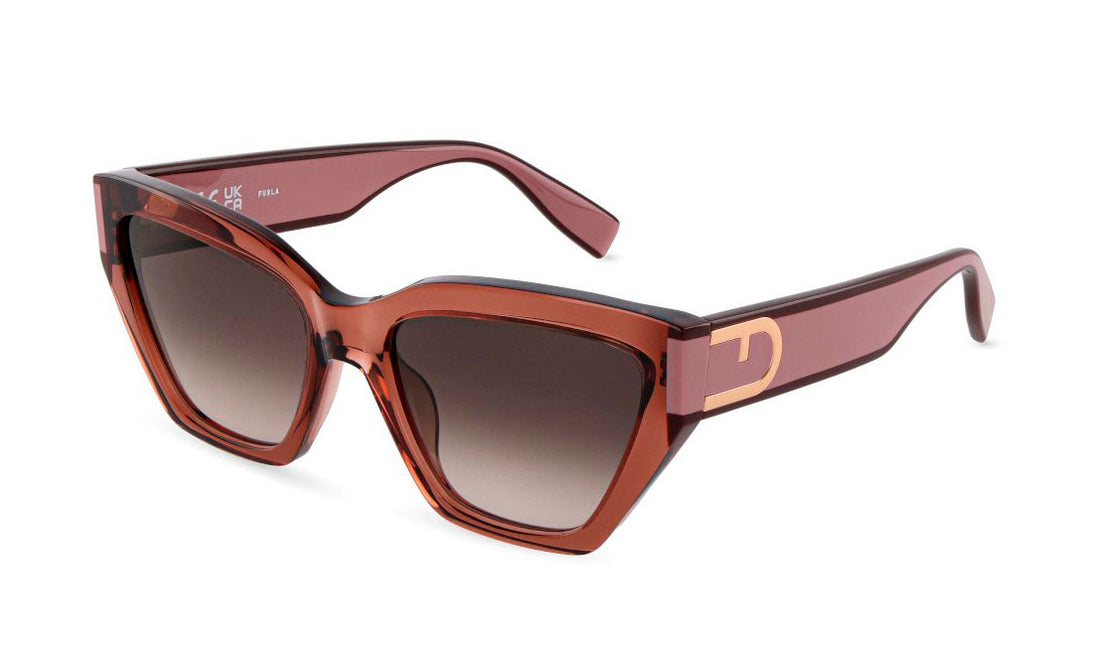 Zonnebrillen furla sfu975v 0805 marron butterfly femenino maat 56mm - Hoofdaanzicht