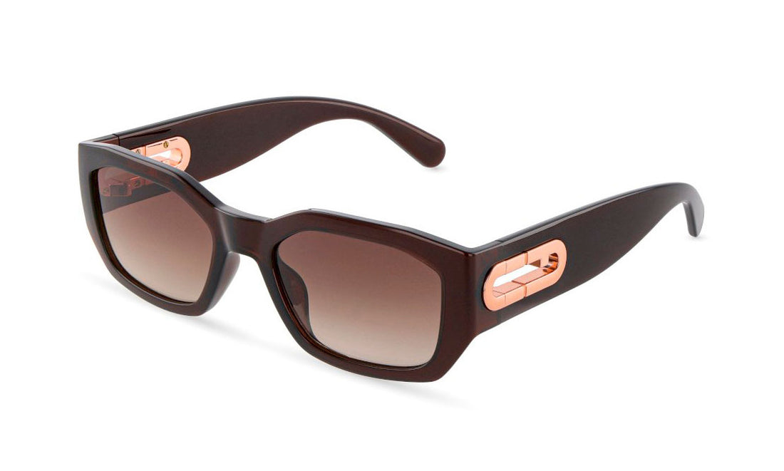 Zonnebrillen furla sfub07 07gn marron geometric femenino maat 54mm - Hoofdaanzicht