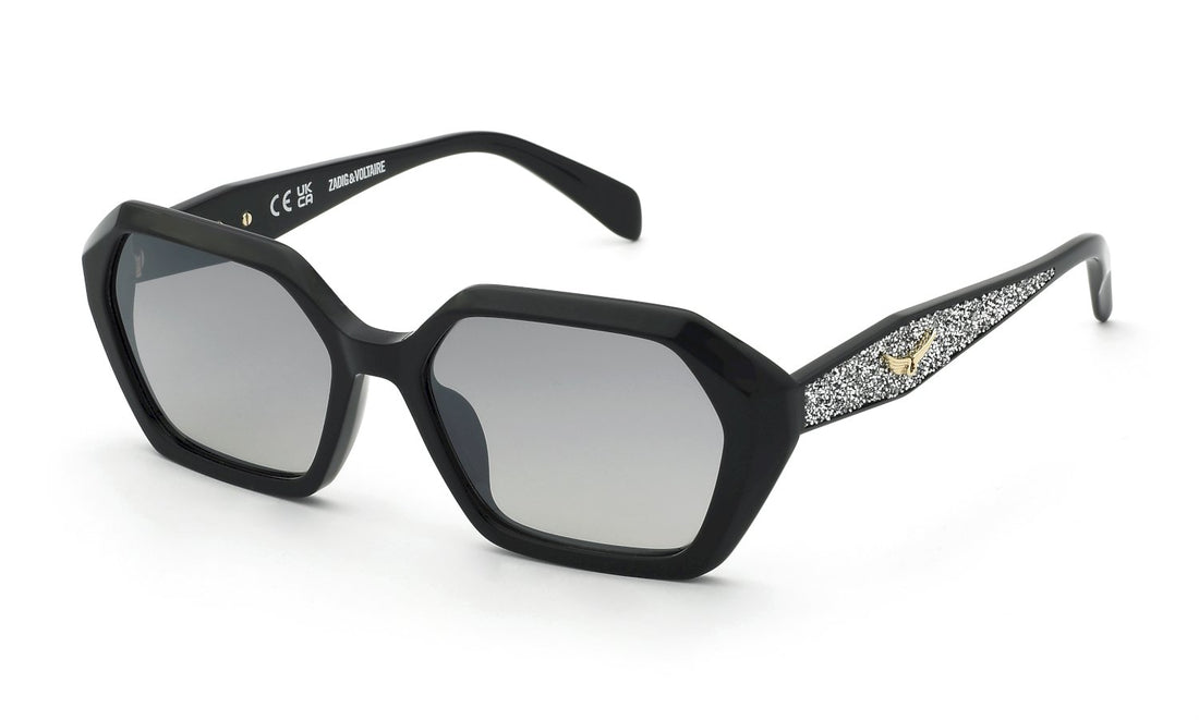 Occhiali da sole zadig&voltaire szv509s 0700 negro geometric femenino taglia 56mm - Vista dettagliata