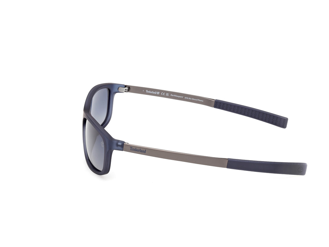 Óculos de sol timberland tb00062-h 91d azul rectangular masculino tamanho 60mm - Vista de detalhe