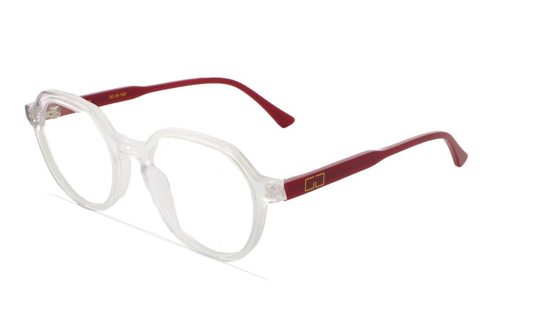 Óculos graduados greyhounders tulip crystal / garnet transparente geometric unisex tamanho 50mm - Vista principal