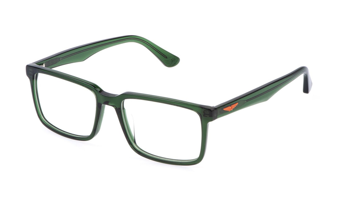 Prescription glasses police vpln17 0g61 verde square masculino size 54mm - Main view