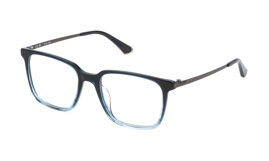 Prescription glasses police vplp15 0w60 azul square masculino size 52mm - Main view