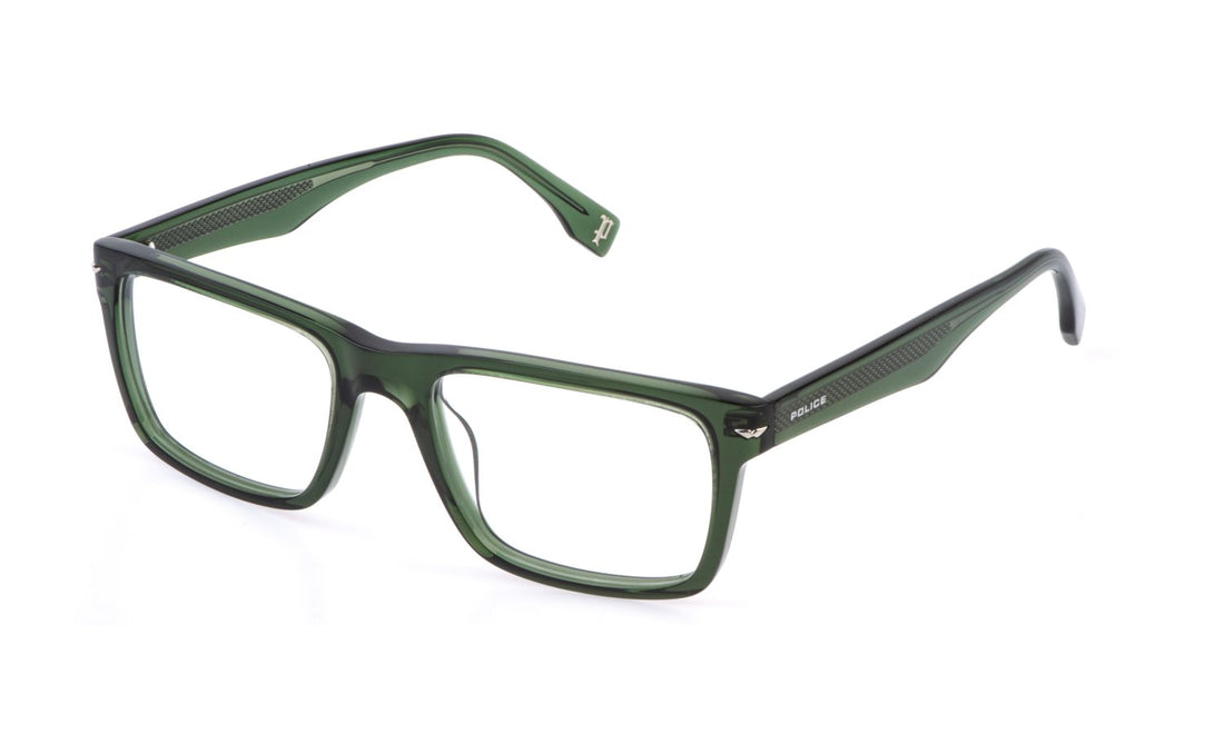 Óculos graduados police vplq64 0m26 verde square masculino tamanho 52mm - Vista principal