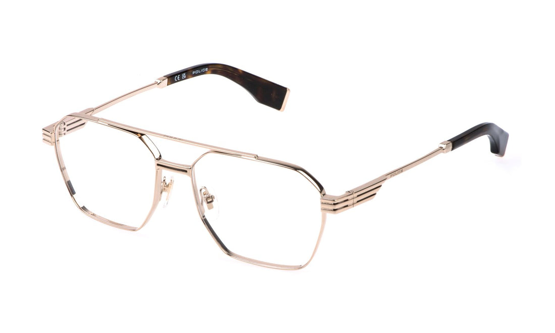 Prescription glasses police vplq76 0300 dorado square masculino size 58mm - Main view