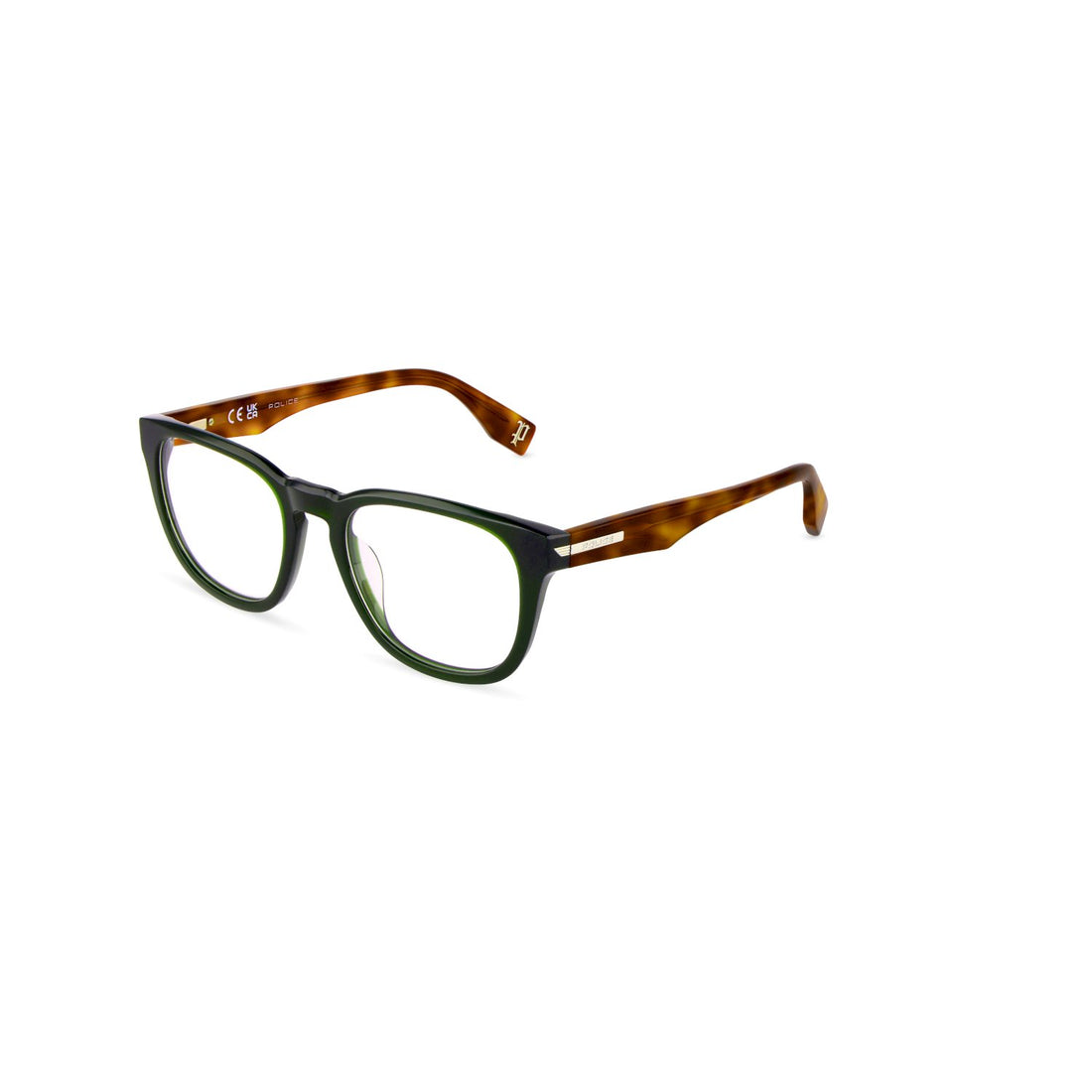 Occhiali da vista police vplu56 09gt verde square masculino taglia 52mm - Vista principale