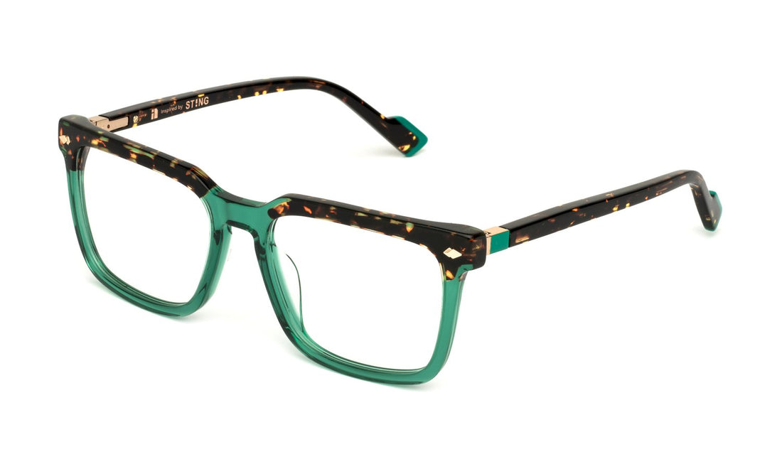 Occhiali da vista sting vst530 0998 verde square masculino taglia 54mm - Vista principale