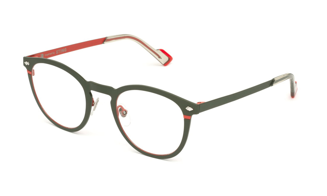Occhiali da vista sting vst534 08gp verde pantos masculino taglia 49mm - Vista principale
