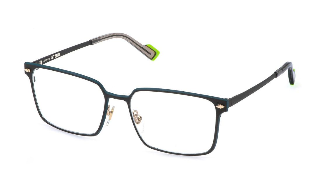 Occhiali da vista sting vst553 08gp verde square masculino taglia 56mm - Vista principale