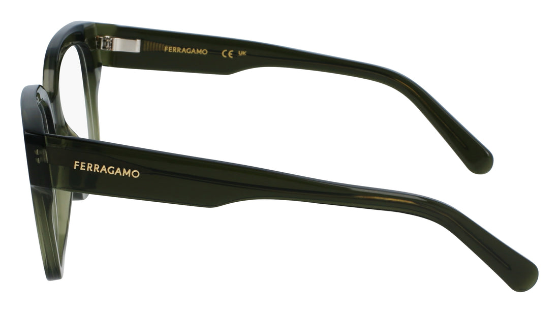 Occhiali da vista ferragamo sf2952n 320 verde rectangular femenino taglia 53mm - Vista dettagliata