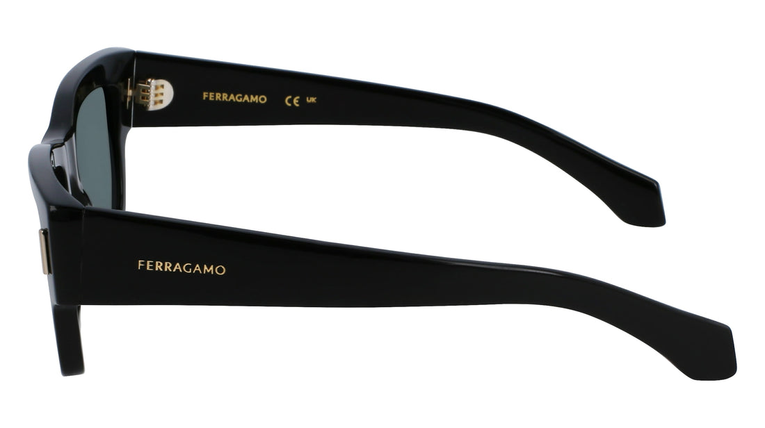Occhiali da sole ferragamo sf2011s 001 negro rectangular masculino taglia 53mm - Vista dettagliata