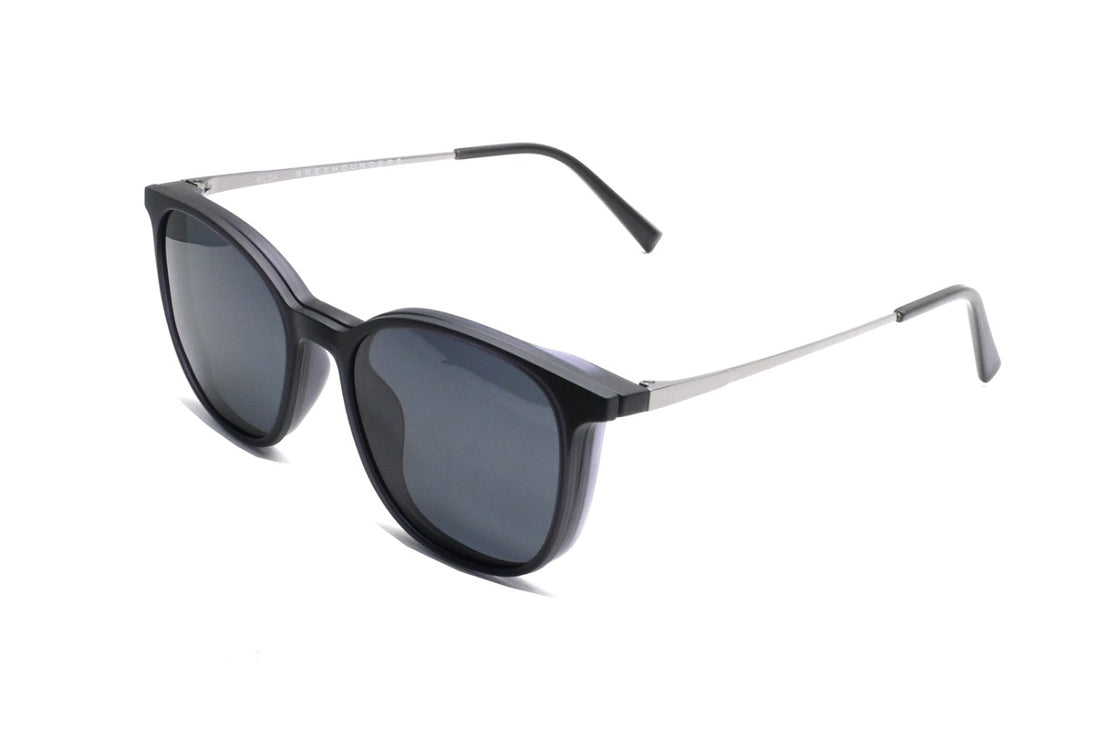 Brillen greyhounders kilda + clip-on c4 black negro square unisex größe 52mm - Hauptansicht
