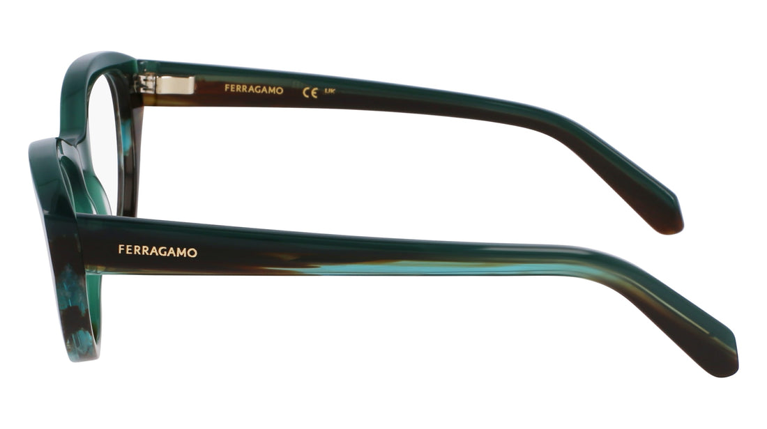 Occhiali da vista ferragamo sf3011 336 verde femenino taglia 53mm - Vista dettagliata