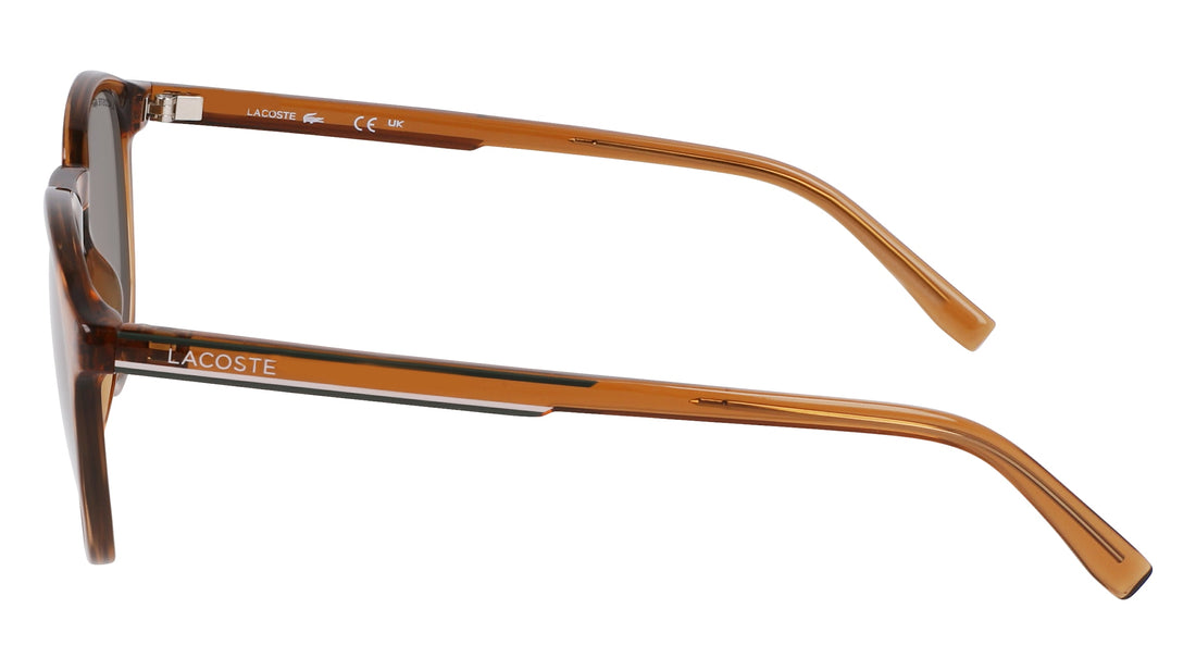 Occhiali da sole lacoste l916s 210 marron round unisex taglia 50mm - Vista dettagliata
