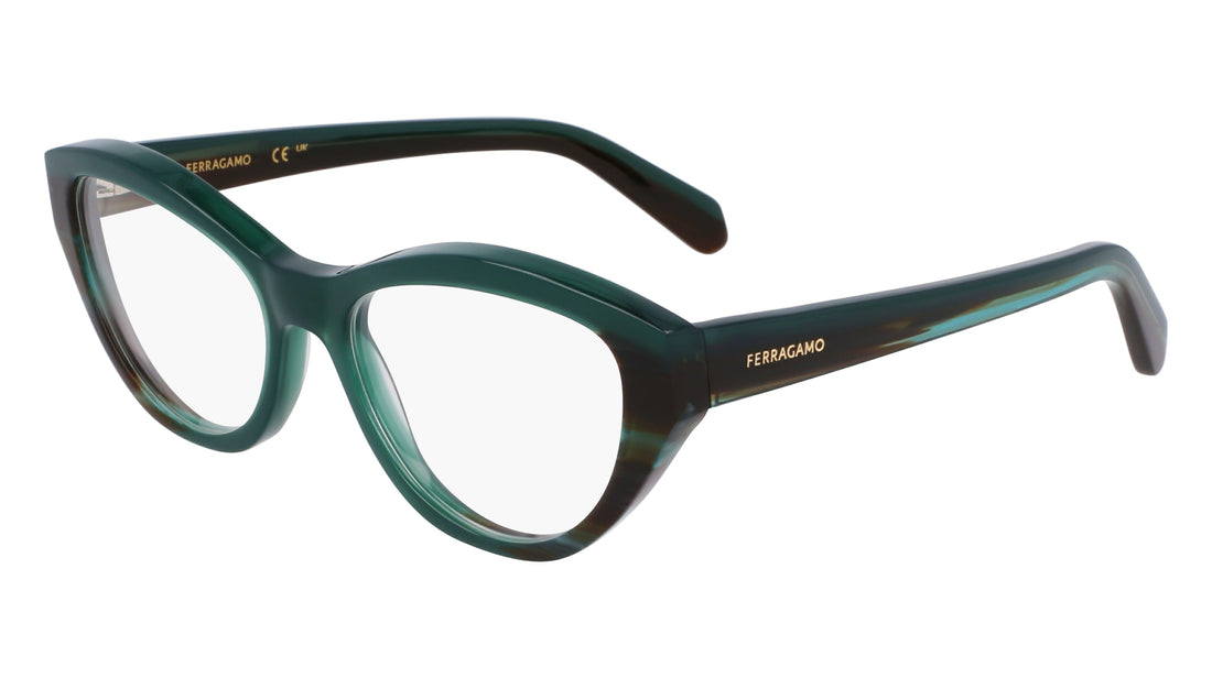 Occhiali da vista ferragamo sf3011 336 verde femenino taglia 53mm - Vista principale